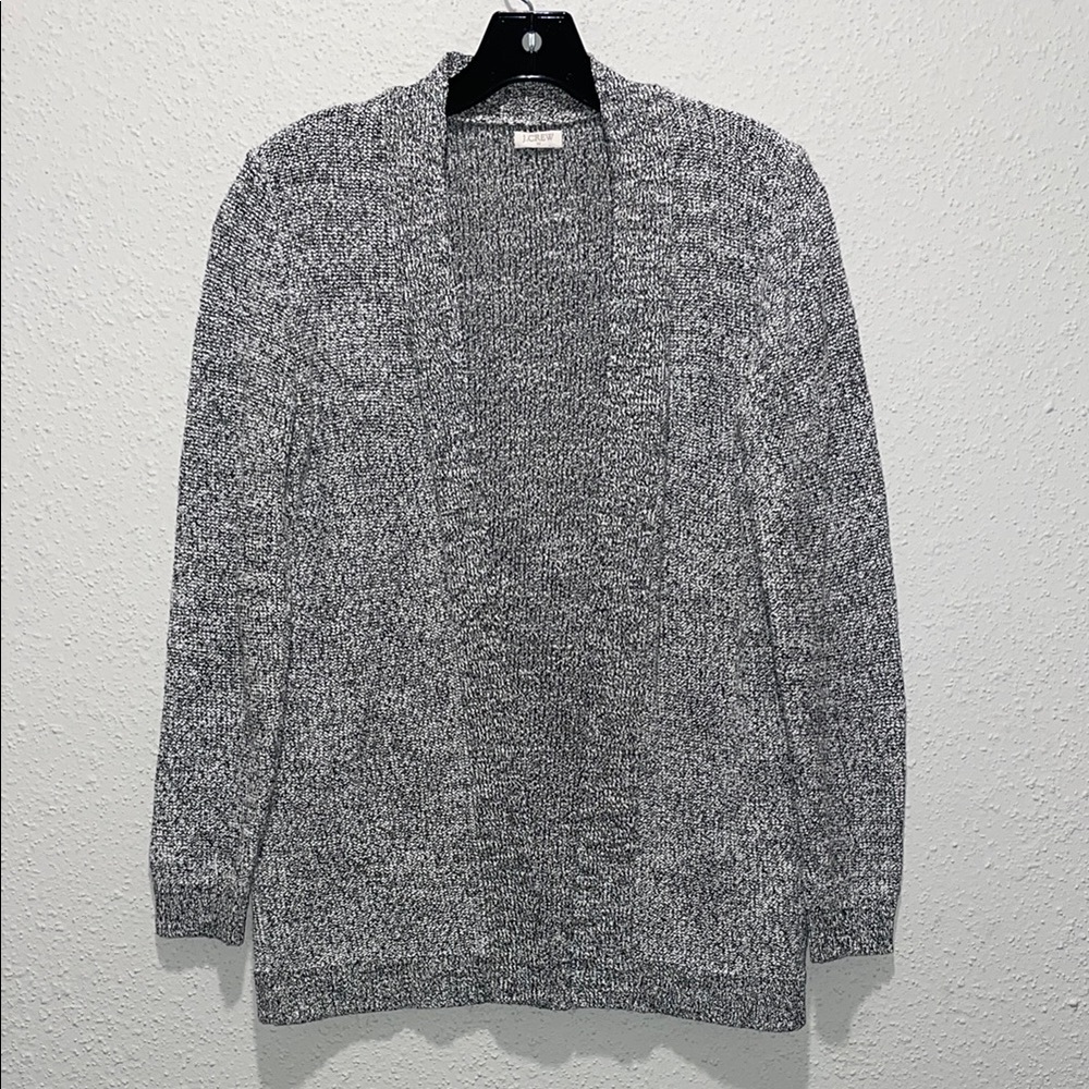 J. Crew Gray Cardigan Sweater With Open Front Design